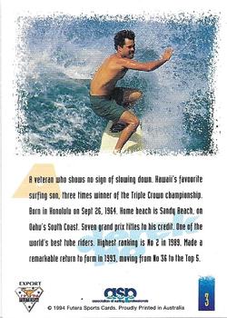 1994 Futera Hot Surf #3 Derek Ho Back